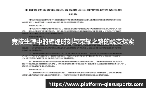 竞技生涯中的辉煌时刻与荣耀之路的蜕变探索